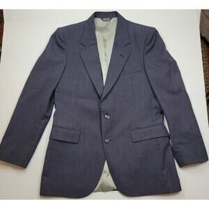 Pierre Cardin Suit Jacket Blazer 2 Button Double Vent Wool Charcoal Gray 40R